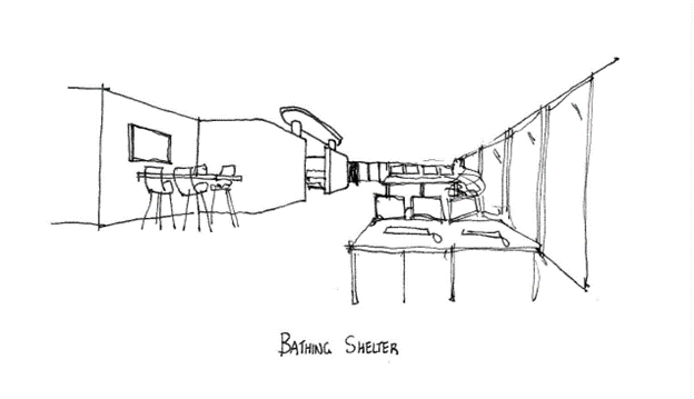 Bathing Shelter Sketch