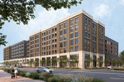 Westside multifamily street view rendering