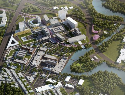 Campbell Soup Gateway master plan aerial rendering