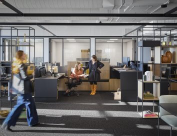 Corgan designed Wingstop office desks