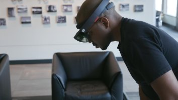 A man using an AR headset