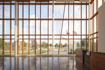 Coppell Arts Curtain Wall Interior