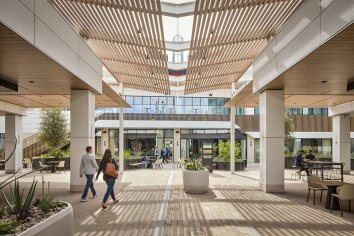 outdoor breezeway at shopping center