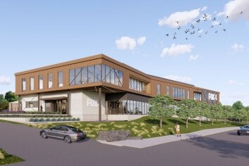 External view rendering of broadcasting studio