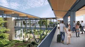 curbside drop-off area at airport