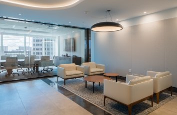 Corgan designed law office reception area