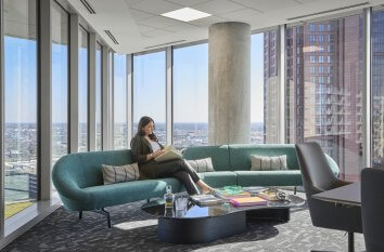 Wingstop office corner designed by Corgan