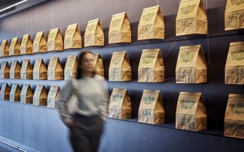 Corgan designed wall Wingstop office