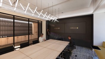 Corgan NY midtown boardroom rendering