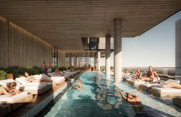 Charlotte Hotel pool rendering