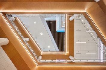 Looking up through LGA's floors