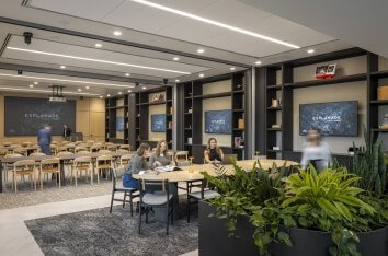 presentation space at coworking building